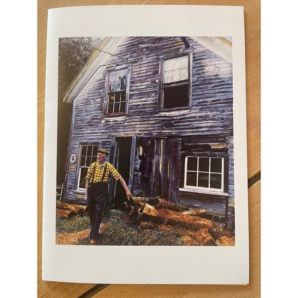 Beautiful Vintage Greeting Card w/ Envelope. MAINE. "Robin @ his workshop" Cabin - Picture 1 of 3